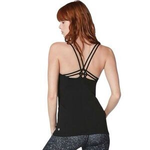Lululemon Create Your Calm Tank Top Size 4 Black Strappy Gym Athleisure Workout